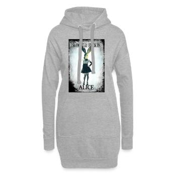 QUI EST ALICE? - Sweat-shirt à capuche long Femme - gris chiné - Devant