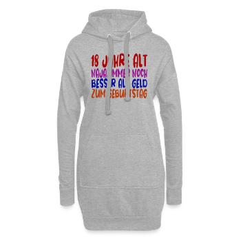 18 Jahre 18 Geburtstag Geschenk - Hoodie-Kleid - Grau meliert - Vorne