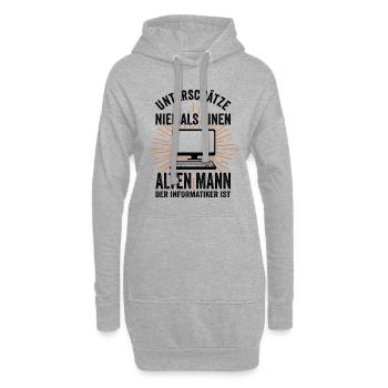 Informatiker Admin Informatik Lustige Sprüche - Hoodie-Kleid - Grau meliert - Vorne