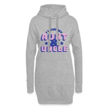 J'adore ma tante et mon oncle meilleur cadeau - Sweat-shirt à capuche long Femme - gris chiné - Devant
