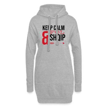 Keep calm and fol shqip Kuq e Zi Shqiptar Albaner - Hoodie-Kleid - Grau meliert - Vorne