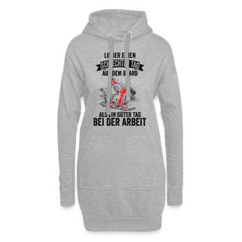 Snowboard Wintersport Snowboarder Lustige Sprüche - Hoodie-Kleid - Grau meliert - Vorne