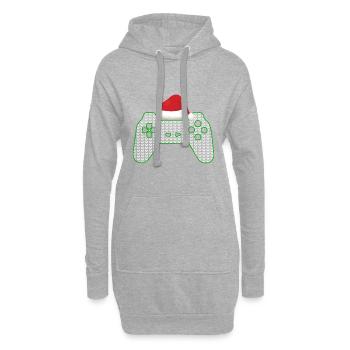 Ugly Christmas Gamer - Hoodie-Kleid - Grau meliert - Vorne