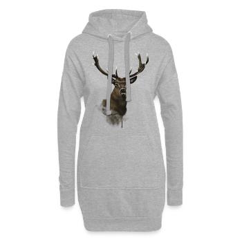 Hirsch - Hoodie-Kleid - Grau meliert - Vorne