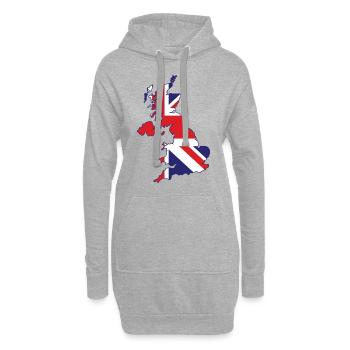 England - Hoodie-Kleid - Grau meliert - Vorne