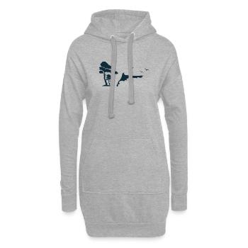 Cadeau de la côte de la mer Baltique Fischland Darss - Sweat-shirt à capuche long Femme - gris chiné - Devant