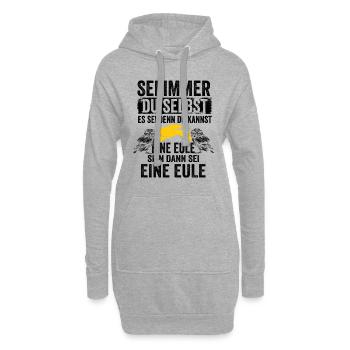 Eule Vogel Nachteule Nachtvogel Geschenk - Hoodie-Kleid - Grau meliert - Vorne
