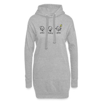 Dessin au trait drôle de bonhomme allumette - Sweat-shirt à capuche long Femme - gris chiné - Devant
