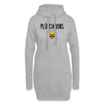 Plüschmors Plattdeutsch Hummel Biene Imker - Hoodie-Kleid - Grau meliert - Vorne