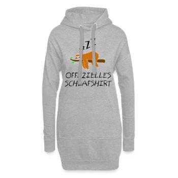 Offizielles Schlafshirt Faultier - Hoodie-Kleid - Grau meliert - Vorne