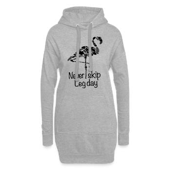 Haltérophilie Bodybuilding Never Skip Leg Day Meme - Sweat-shirt à capuche long Femme - gris chiné - Devant