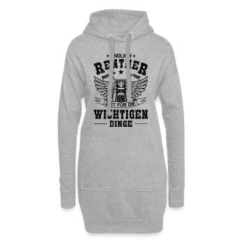 Endlich Rentner Motorrad Ruhestand Sprüche - Hoodie-Kleid - Grau meliert - Vorne