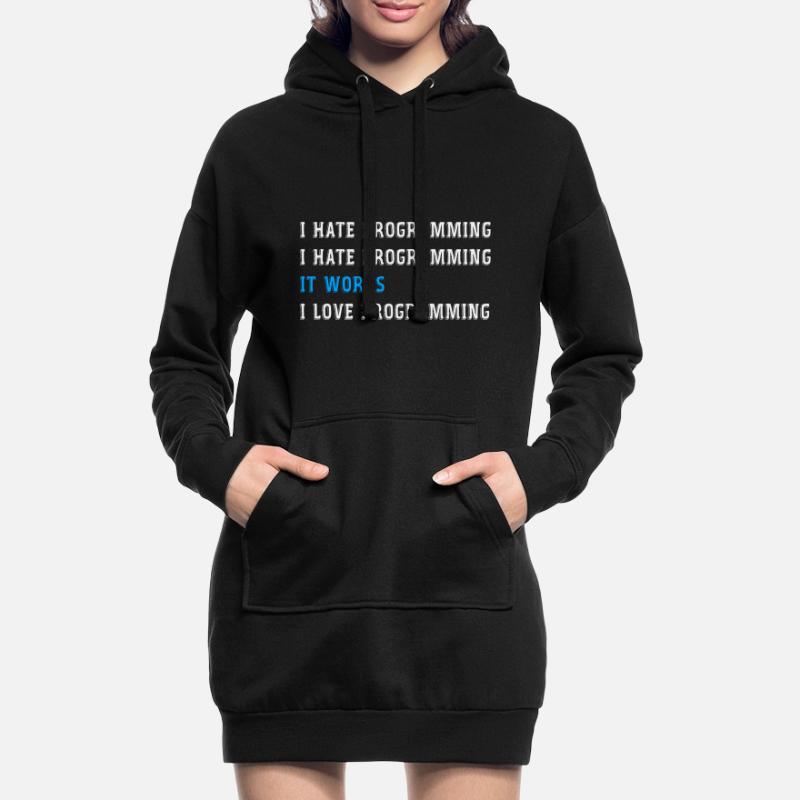 Funny gift programmers hate programming Hoodie Dress