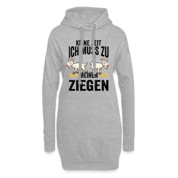 Ziege Ziegenbock Hirte Ziegenzucht Ziegenstall Lus - Hoodie-Kleid - Grau meliert - Vorne