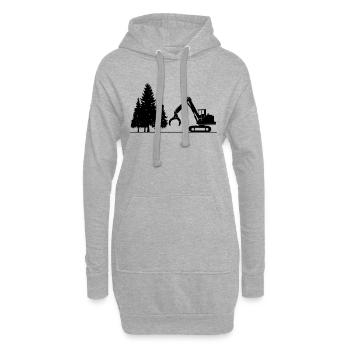 Conception de la moissonneuse - Sweat-shirt à capuche long Femme - gris chiné - Devant