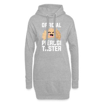 offizieller Pierogi-Schnupper, polnischer Pierogi - Hoodie-Kleid - Grau meliert - Vorne