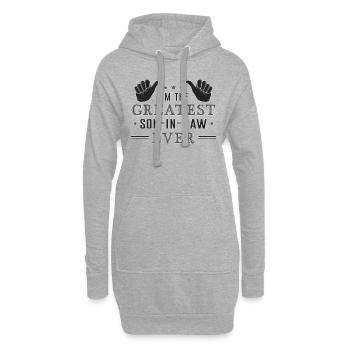 rêve gendre belle-mère fils cadeau - Sweat-shirt à capuche long Femme - gris chiné - Devant