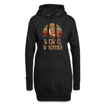 chuchoteur de belette, belette - Sweat-shirt à capuche long Femme - noir - Devant