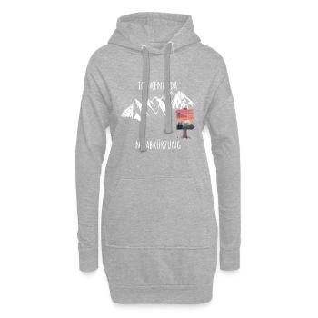 Fahrrad Mountainbike Ich Kenne Da Ne Abkürzung MTB - Hoodie-Kleid - Grau meliert - Vorne