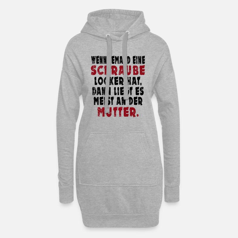 Schraube locker - Hoodie-Kleid - Grau meliert