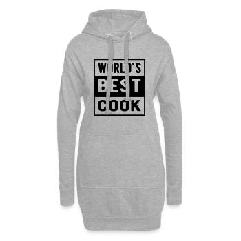Worlds best cook - Hoodie-Kleid - Grau meliert - Vorne