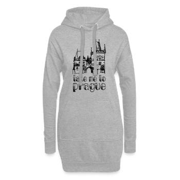 Emmène-moi à Prague - Sweat-shirt à capuche long Femme - gris chiné - Devant