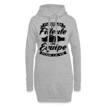 Parrain et Filleule - Équipe Pour La Vie - Sweat-shirt à capuche long Femme - gris chiné - Devant