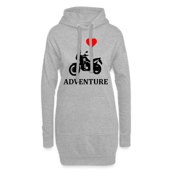 Bike Touring Tourer Motorrad Biker Geschenk - Hoodie-Kleid - Grau meliert - Vorne