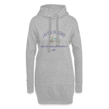 J'AI UNE DESCENTE QUE T'AIMERAIS PAS MONTER A VÉLO - Sweat-shirt à capuche long Femme - gris chiné - Devant