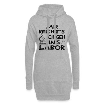 Labor Forschung - Hoodie-Kleid - Grau meliert - Vorne