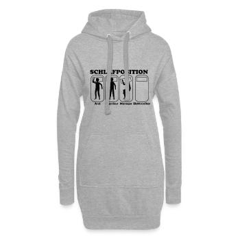 Schlafposition Elektriker - Hoodie-Kleid - Grau meliert - Vorne