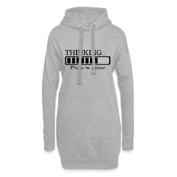 Thinking please be patient - Hoodie-Kleid - Grau meliert - Vorne