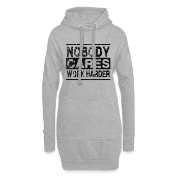 Work Harder - Hoodie-Kleid - Grau meliert - Vorne