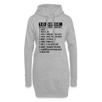 Auto - 10 Things, I Want To Have In Life - Hoodie-Kleid - Grau meliert - Vorne