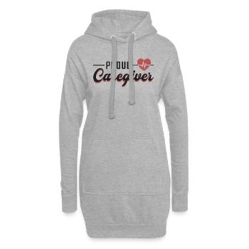 Infirmière soins aide aux personnes âgées coeur cadeau - Sweat-shirt à capuche long Femme - gris chiné - Devant