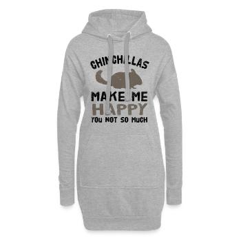 Chinchilla Happy - Sweat-shirt à capuche long Femme - gris chiné - Devant