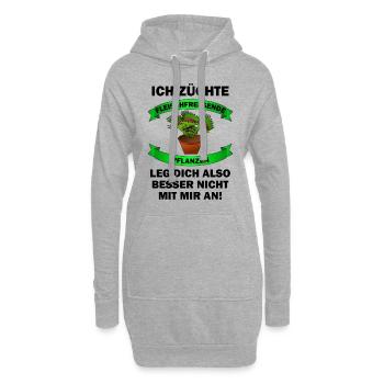 Ich züchte Fleischfressende Pflanzen - Hoodie-Kleid - Grau meliert - Vorne