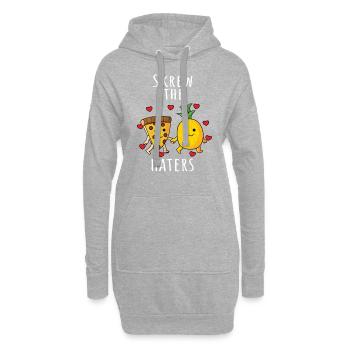 Pizza Hawaii Ananas Pizza Essen - Hoodie-Kleid - Grau meliert - Vorne