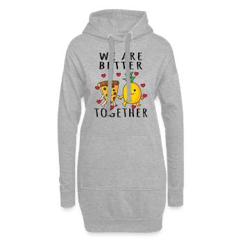 Pizza Hawaii Ananas Pizza Essen - Hoodie-Kleid - Grau meliert - Vorne