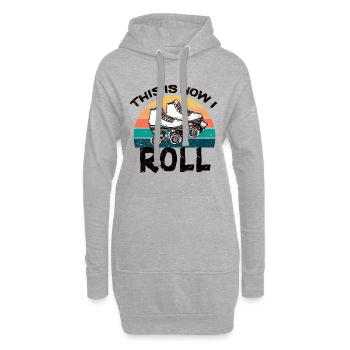 70 es This Is How I Roll Vintage Retro Roller Skate - Hoodie-Kleid - Grau meliert - Vorne
