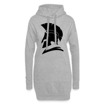 Spartaner Helm - Hoodie-Kleid - Grau meliert - Vorne