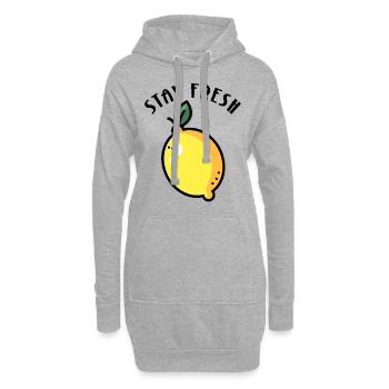 Stay Fresh Zitrone Sommer Frucht - Hoodie-Kleid - Grau meliert - Vorne