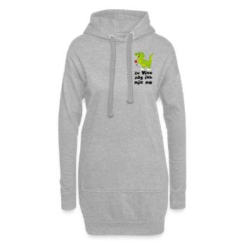 Vinosaurier Zu Vino sag ich nie no - Wein Dino - Hoodie-Kleid - Grau meliert - Vorne