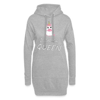 Einhorn Unicorn Drama Queen witziges Geschenk - Hoodie-Kleid - Grau meliert - Vorne