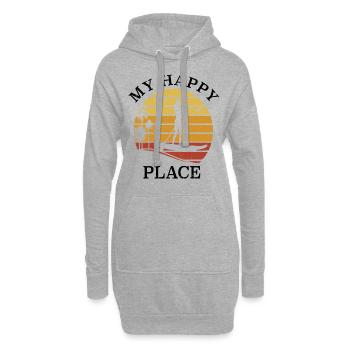 Stand Up Paddle SUP Girl - My Happy Place - Hoodie-Kleid - Grau meliert - Vorne