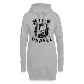 Gravel bike, cyclocross - Sweat-shirt à capuche long Femme - gris chiné - Devant