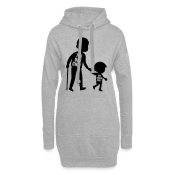 The Old Chef The Young Chef Petit-fils de petit-fils partenaire - Sweat-shirt à capuche long Femme - gris chiné - Devant