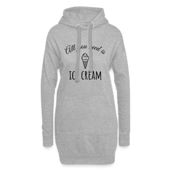 Glace crème glacée d’été Crème Glacée Savoureuse - Sweat-shirt à capuche long Femme - gris chiné - Devant