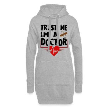 Je suis médecin - Sweat-shirt à capuche long Femme - gris chiné - Devant