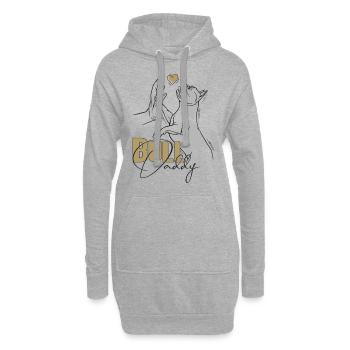 Bouledogue française Papa - Chiens Design - Sweat-shirt à capuche long Femme - gris chiné - Devant